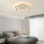 LIVARA Cloud-Shaped - Shade Silicone with Frame Aluminum & Iron Illumination, 360-degree Lamp, Mount Flush Dimmable Three-Color - 53W 58cm Light Ceiling LED Black