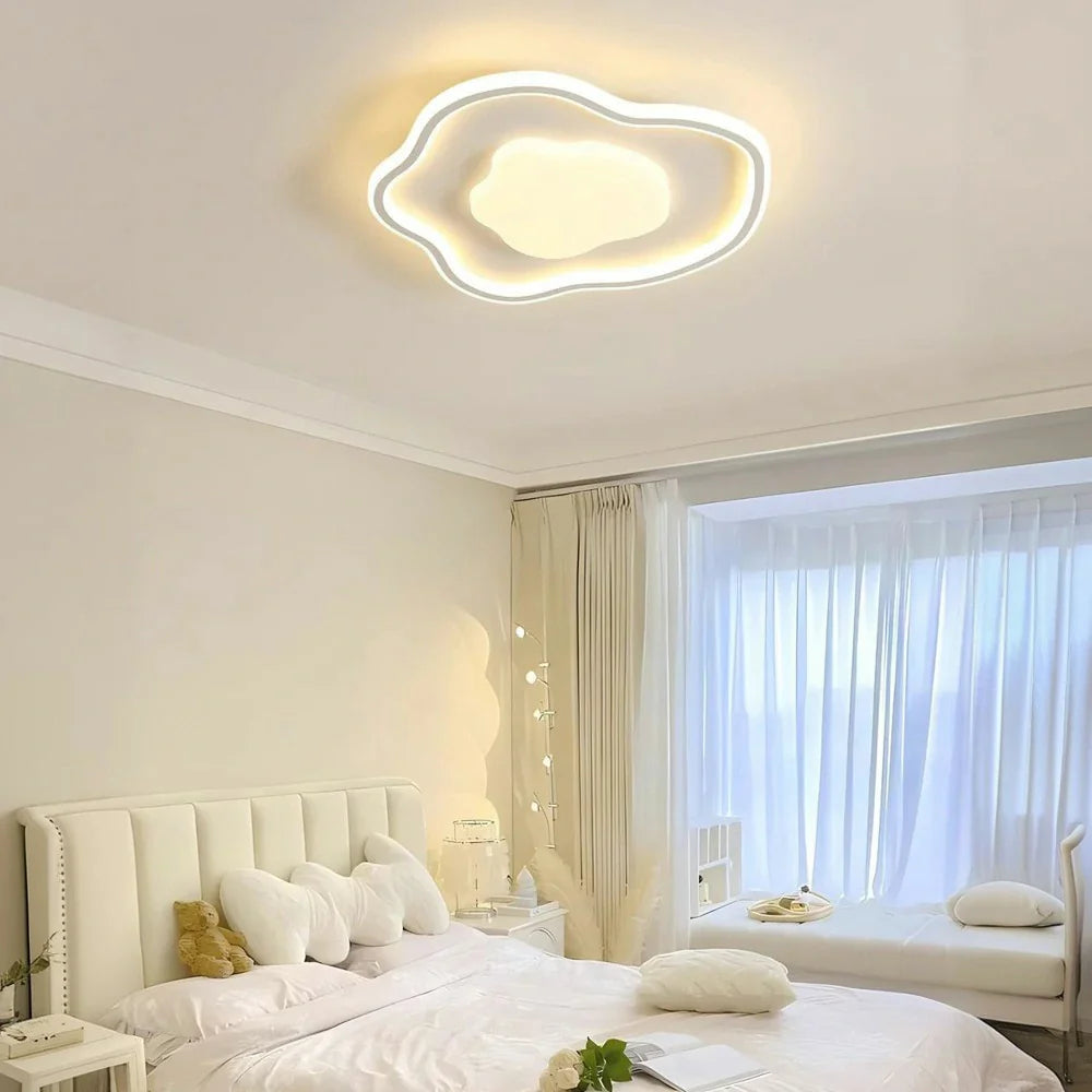 LIVARA Cloud-in-Cloud - Diffuser Light Soft with Frame PS & Iron Illumination All-Directional Lamp Mount Flush Dimmable Three-Color 42W 58cm Light Ceiling LED White