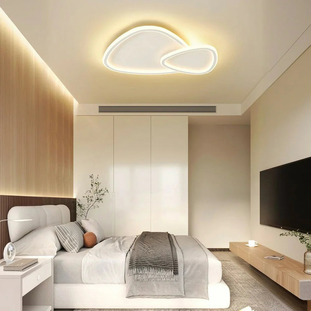 LIVARA Stargazer - Lamp Mount Flush Modern Frame Acrylic & Iron Illumination All-Directional Dimmable Three-Color 42W 59cm Light Ceiling LED White