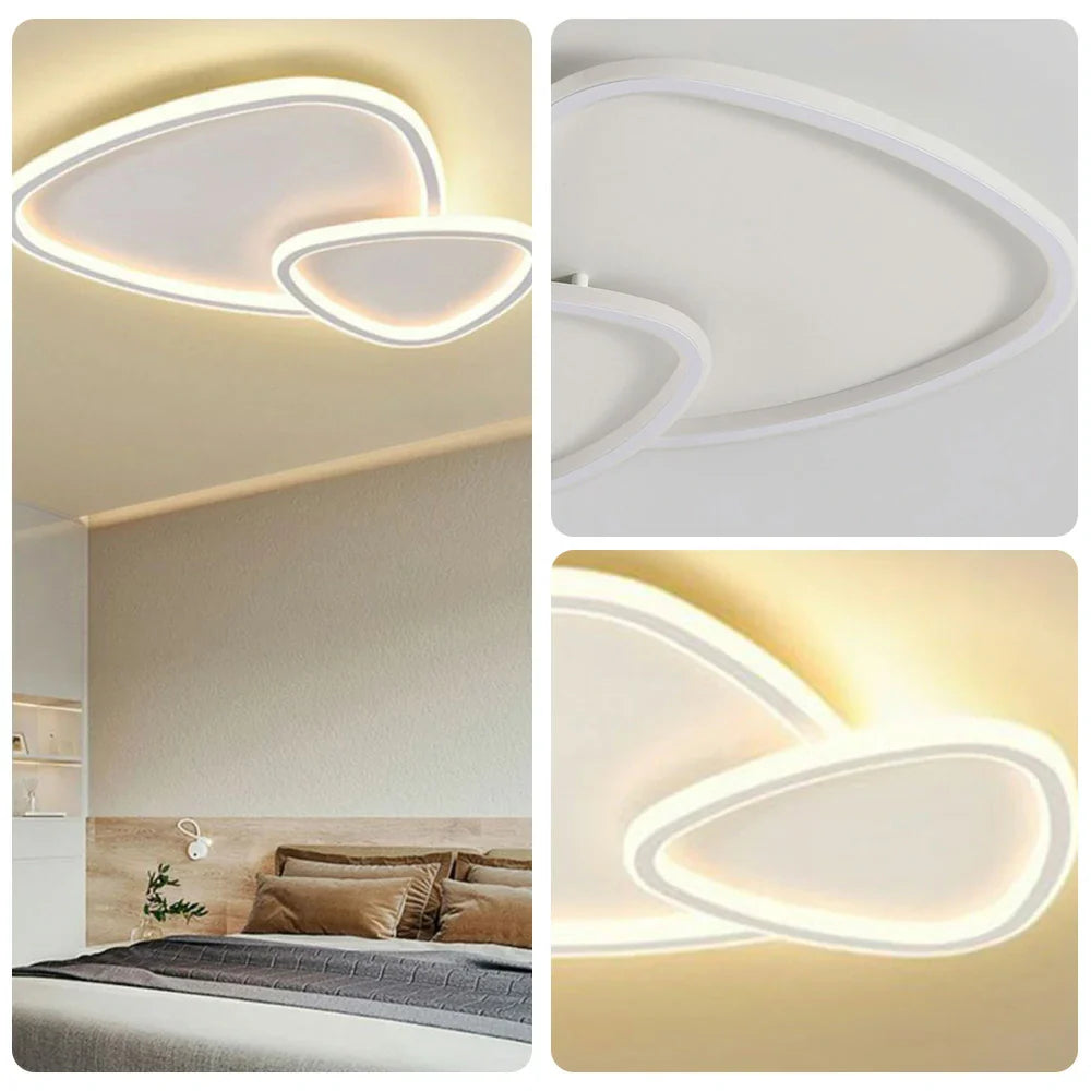 LIVARA Stargazer - Lamp Mount Flush Modern Frame Acrylic & Iron Illumination All-Directional Dimmable Three-Color 42W 59cm Light Ceiling LED White