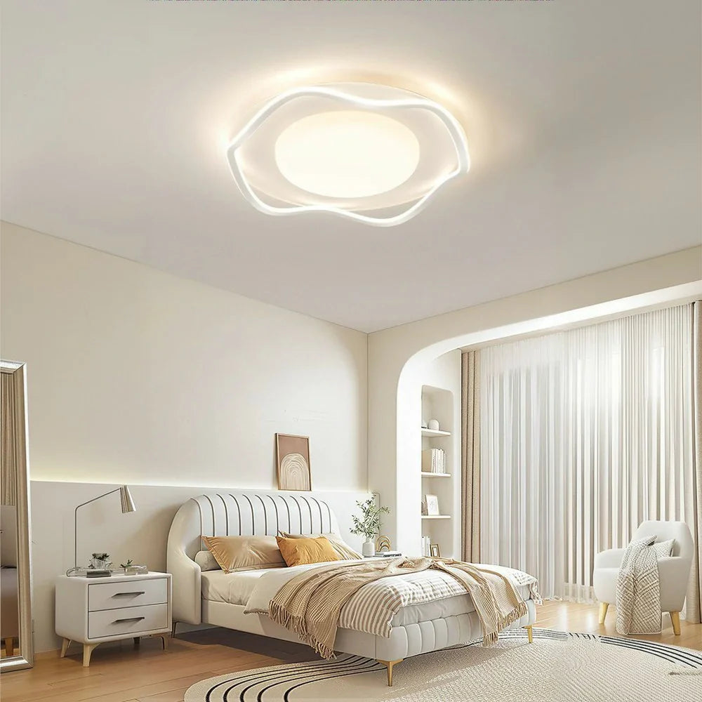 LIVARA Wave - Lamp Mount Flush Modern Frame Silicone & Iron Illumination All-Directional Dimmable Three-Color 42W 50cm Light Ceiling LED White