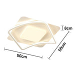 LIVARA SquareFlow - Lamp Mount Flush Modern Frame Acrylic & Iron Illumination All-Directional Dimmable Three-Color 42W 50cm Light Ceiling LED White