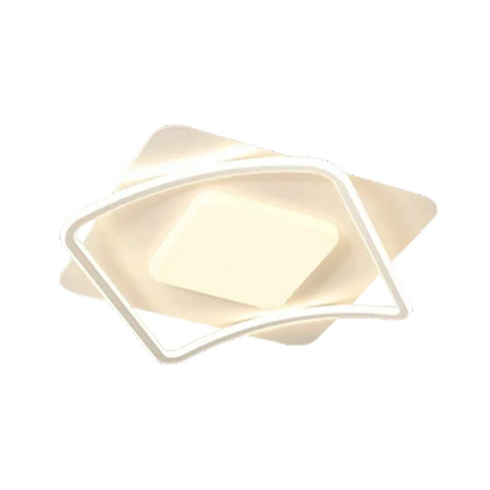 LIVARA SquareFlow - Lamp Mount Flush Modern Frame Acrylic & Iron Illumination All-Directional Dimmable Three-Color 42W 50cm Light Ceiling LED White