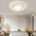 LIVARA OvalGlow - Lamp Mount Flush Modern Frame Acrylic & Iron Illumination All-Directional Dimmable Three-Color 40W 50cm Light Ceiling LED White