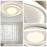 LIVARA OvalGlow - Lamp Mount Flush Modern Frame Acrylic & Iron Illumination All-Directional Dimmable Three-Color 40W 50cm Light Ceiling LED White