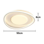 LIVARA OvalGlow - Lamp Mount Flush Modern Frame Acrylic & Iron Illumination All-Directional Dimmable Three-Color 40W 50cm Light Ceiling LED White