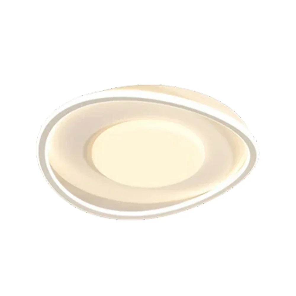 LIVARA OvalGlow - Lamp Mount Flush Modern Frame Acrylic & Iron Illumination All-Directional Dimmable Three-Color 40W 50cm Light Ceiling LED White