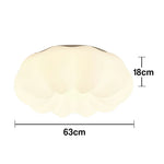 LIVARA Pumpkin - Lamp Mount Flush Modern Lampshade PE & Iron Light Soft Anti-Glare Dimmable Three-Color 60W 63cm Light Ceiling LED White