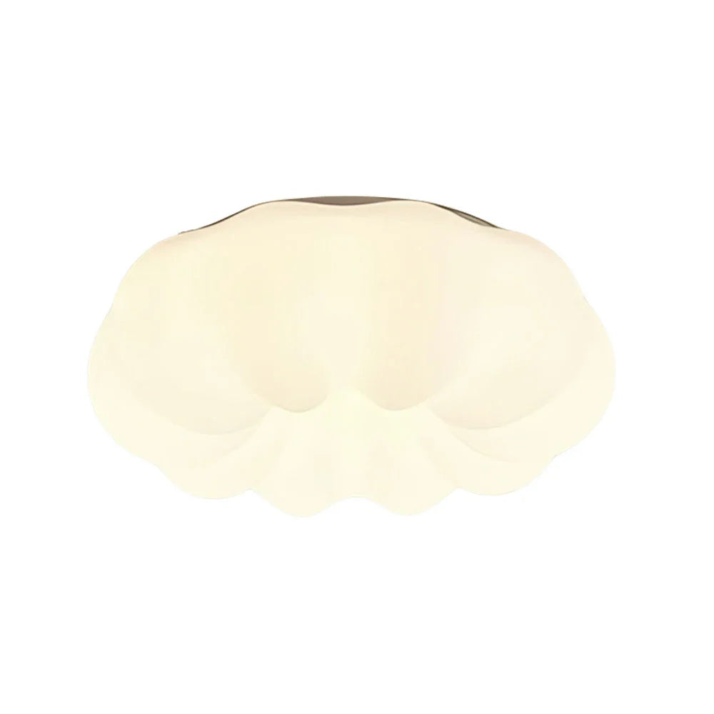 LIVARA Pumpkin - Lamp Mount Flush Modern Lampshade PE & Iron Light Soft Anti-Glare Dimmable Three-Color 60W 63cm Light Ceiling LED White
