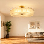 LIVARA 36/48W Shell Design Frosted Glass Pendant Light with Three-Color Dimmable LED