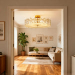 LIVARA 36/48W Ice-Mirror Design Glass Pendant Light with Three-Color Dimmable LED