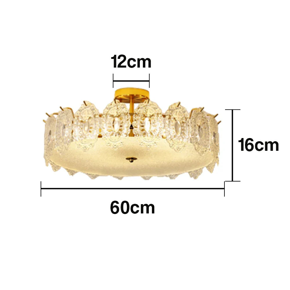 LIVARA 36/48W Ice-Mirror Design Glass Pendant Light with Three-Color Dimmable LED
