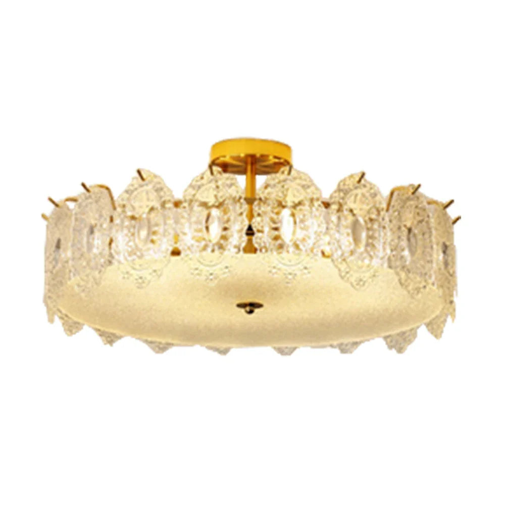 LIVARA 36/48W Ice-Mirror Design Glass Pendant Light with Three-Color Dimmable LED