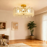 LIVARA 36/48W Feather Design Glass Pendant Light with Three-Color Dimmable LED