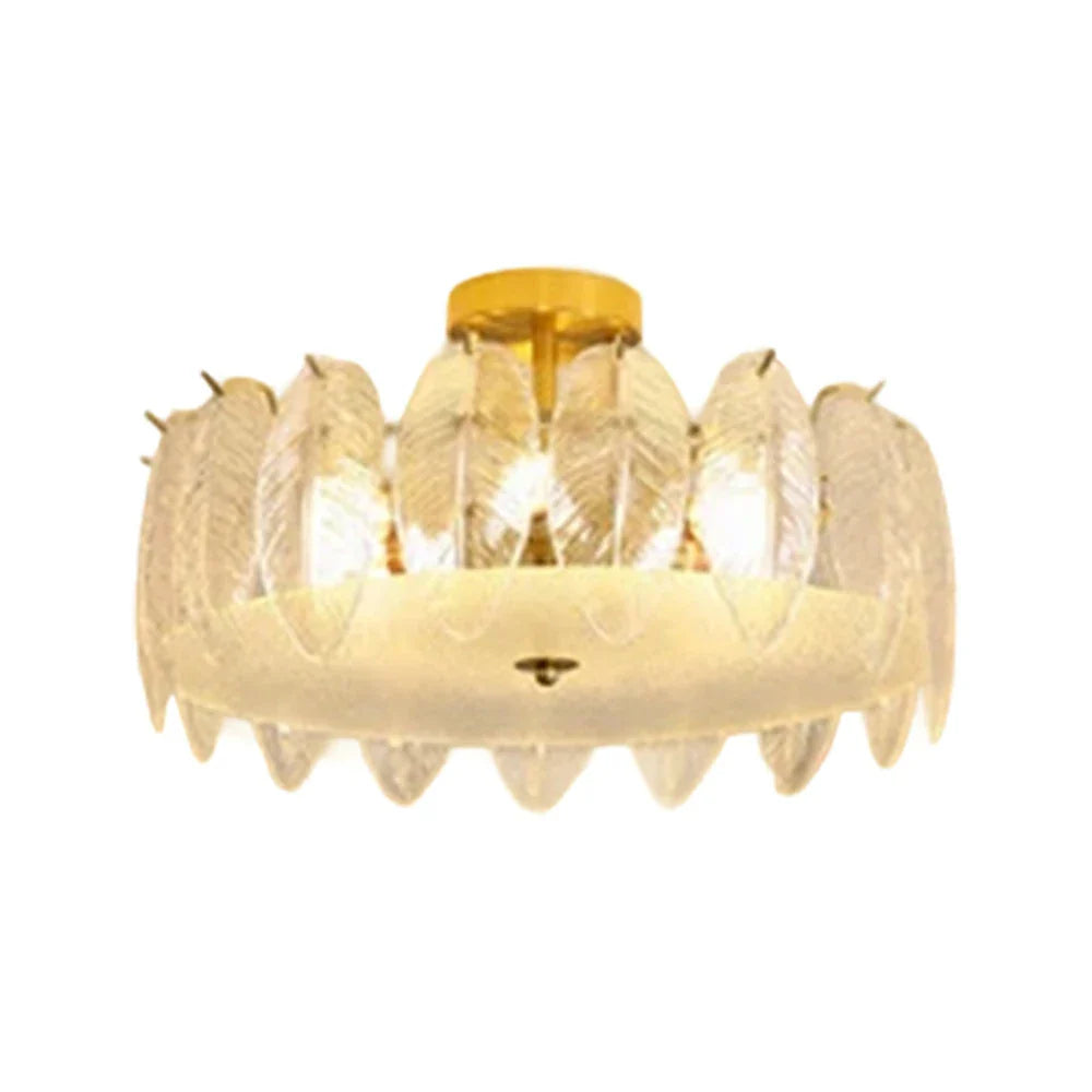 LIVARA 36/48W Feather Design Glass Pendant Light with Three-Color Dimmable LED