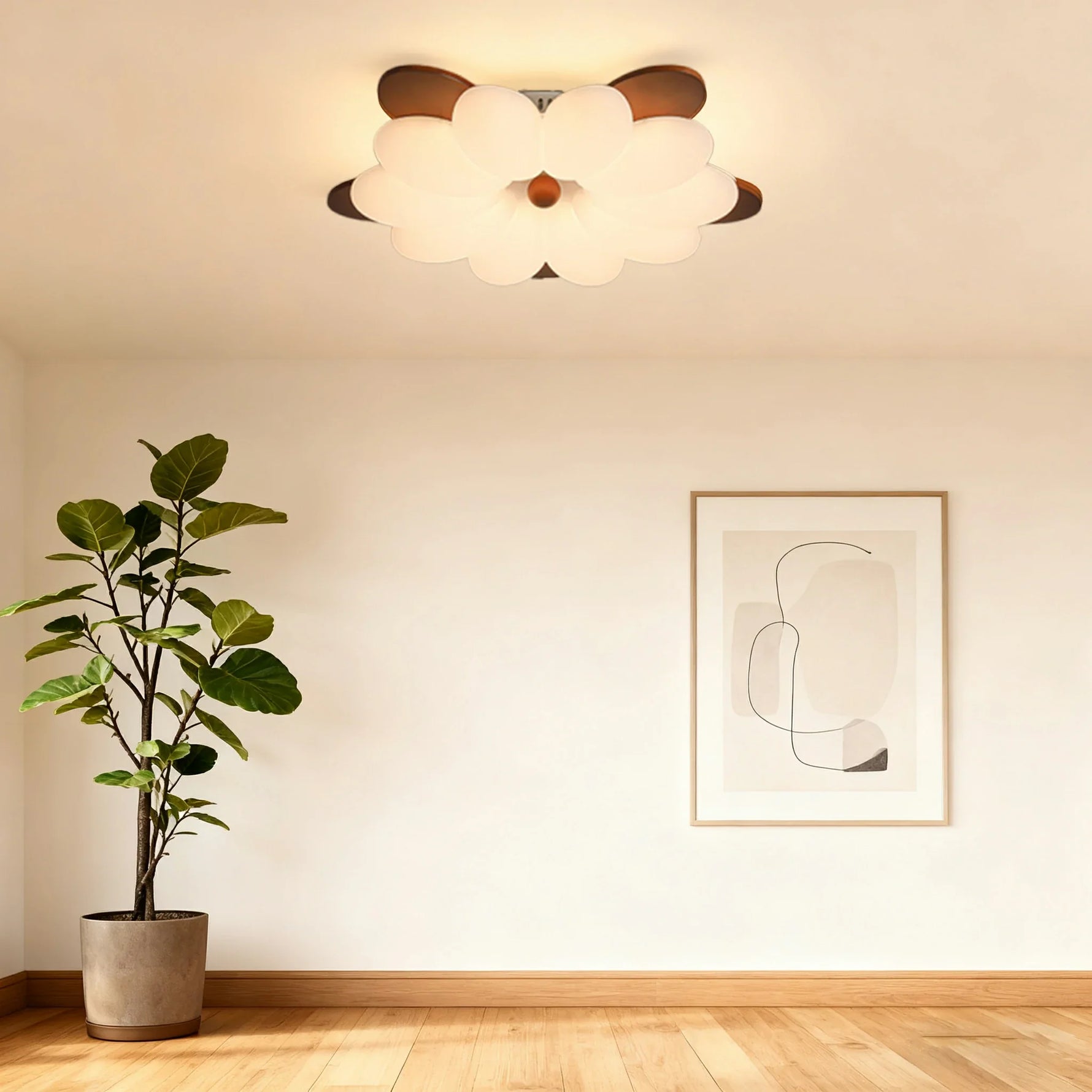 LIVARA 50W Lighting Balanced Soft for Design Floating & LED CRI High Eye-Protection with Light Ceiling Wooden
