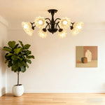 LIVARA 40W Body Iron Rust-Resistant & CRI High LED, Eye-Protective Full-Spectrum with Light Ceiling Glass Lily