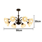 LIVARA 40W Body Iron Rust-Resistant & CRI High Eye-Protective Full-Spectrum with Light Pendant Glass Lily