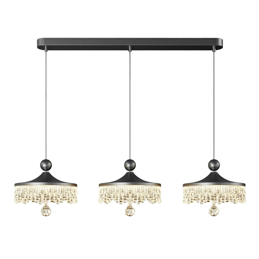 LIVARA 30W - Shade Acrylic Eye-Comfort & Design Curved Fluid LED, Dimmable Three-Color with Light Pendant Black