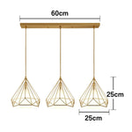 LIVARA 3-Head & Gold - Lamp Ceiling Hanging Modern Design Fabric + Iron Light LED Single Light Pendant Linear White White