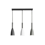 LIVARA 3-Head Grey & - Island Kitchen and Room Dining for Design Wood & Iron Modern Lamp Hanging LED Dimmable Three-Color Light Pendant Linear Black