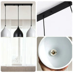 LIVARA 3-Head Grey & - Island Kitchen and Room Dining for Design Wood & Iron Modern Lamp Hanging LED Dimmable Three-Color Light Pendant Base Round Black