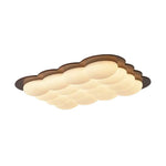LIVARA 82W 103cm - Bedroom and Room Living for Frame Wooden Finish Walnut Solid Design Cloud Modern Dimmable Three-Color Light Ceiling LED