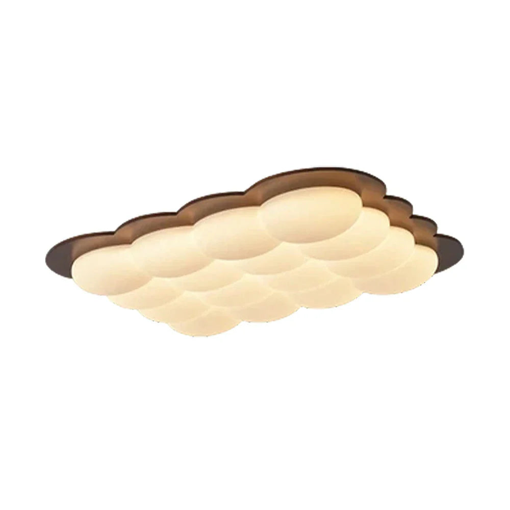 LIVARA 82W 103cm - Bedroom and Room Living for Frame Wooden Finish Walnut Solid Design Cloud Modern Dimmable Three-Color Light Ceiling LED