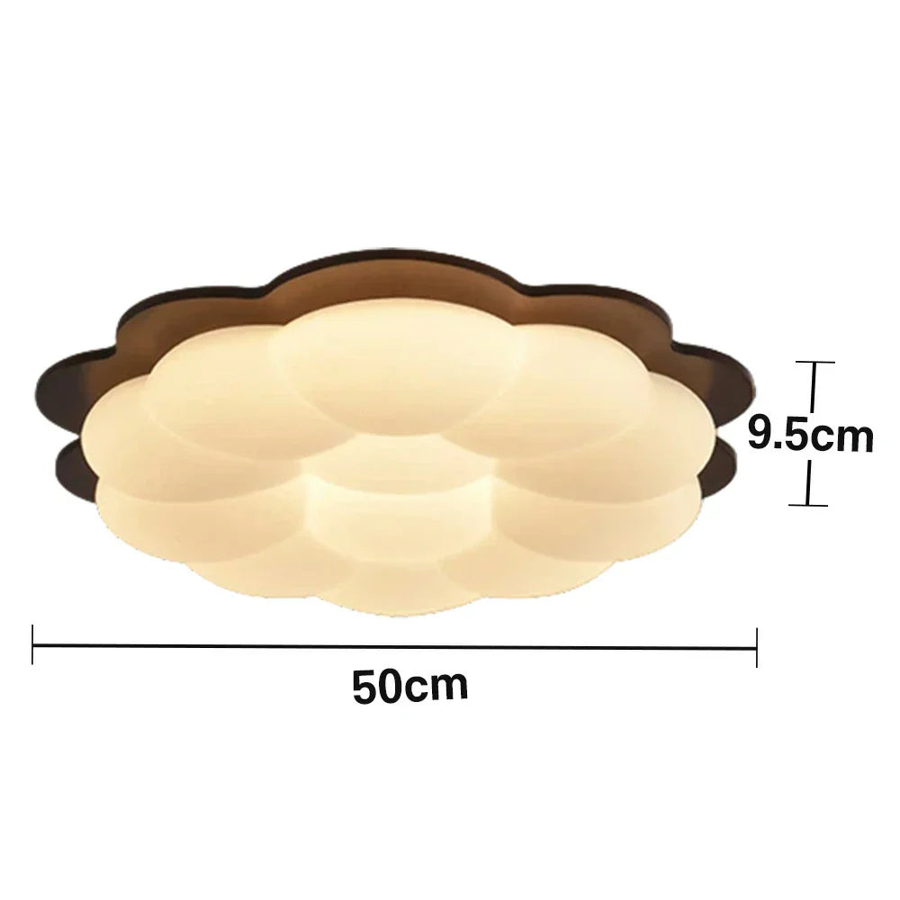 LIVARA 36W 50cm - Room Living and Bedroom for Frame Wooden Finish Walnut Solid Design Cloud Modern Dimmable Three-Color Light Ceiling LED