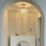 LIVARA 20cm Design Iron Electroplated Modern Lamp Hanging LED Dimmable Three-Color Eye-Protective Light Pendant Crystal