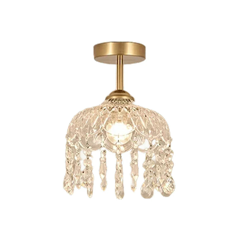 LIVARA 20cm Design Iron Electroplated Modern Lamp Hanging LED Dimmable Three-Color Eye-Protective Light Pendant Crystal