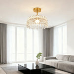 LIVARA 25cm Design Feather Iron Electroplated Modern Lamp Hanging LED Dimmable Three-Color Eye-Protective Light Pendant Crystal