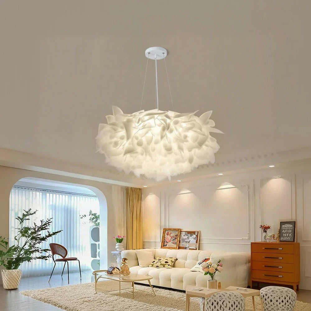 LIVARA 36W Lamp Hanging Decorative Design Feather Petal Modern Dimmable Three-Color Light Pendant LED