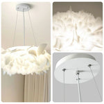 LIVARA 36W Lamp Hanging Decorative Design Feather Petal Modern Dimmable Three-Color Light Pendant LED