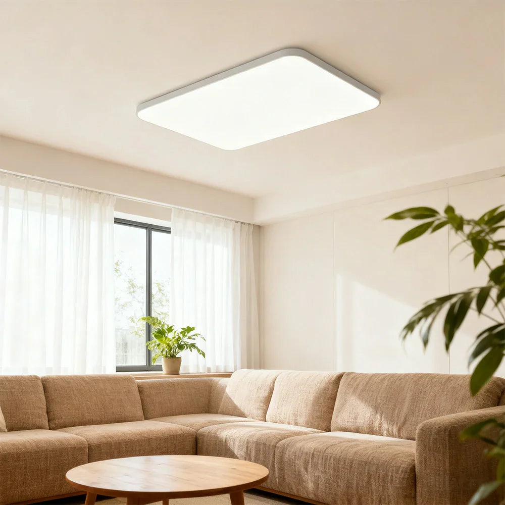 LIVARA 90/110cm LED Ceiling Light Three-Color Dimmable 108W/120W Modern Minimalist Rectangular Flush Mount Lamp - Eye-Protective & Energy Efficient