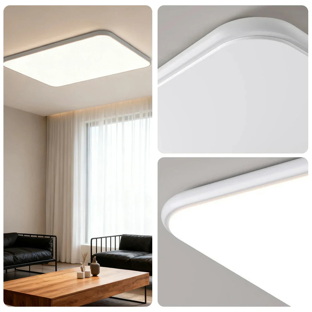 LIVARA 90/110cm LED Ceiling Light Three-Color Dimmable 108W/120W Modern Minimalist Rectangular Flush Mount Lamp - Eye-Protective & Energy Efficient