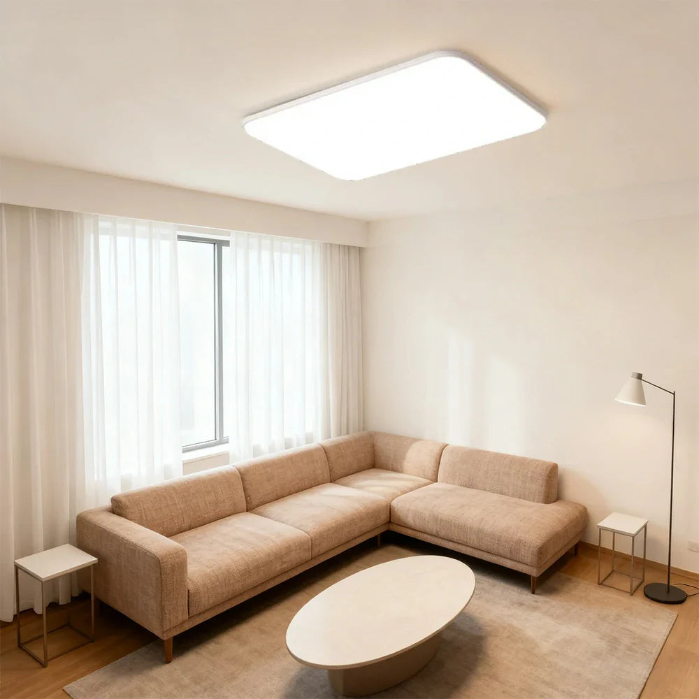 LIVARA 90/110cm LED Ceiling Light Three-Color Dimmable 108W/120W Modern Minimalist Rectangular Flush Mount Lamp - Eye-Protective & Energy Efficient