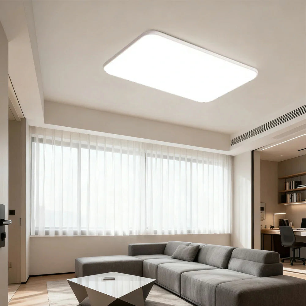 LIVARA 90/110cm LED Ceiling Light Three-Color Dimmable 108W/120W Modern Minimalist Rectangular Flush Mount Lamp - Eye-Protective & Energy Efficient