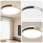 LIVARA 32/52/62cm LED Ceiling Light Three-Color Dimmable 28W/48W/58W Modern Round Flush Mount Lamp Eye-Protective & Minimalist Design - Black