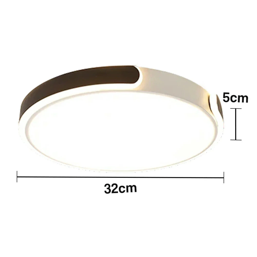 LIVARA 32/52/62cm LED Ceiling Light Three-Color Dimmable 28W/48W/58W Modern Round Flush Mount Lamp Eye-Protective & Minimalist Design - Black