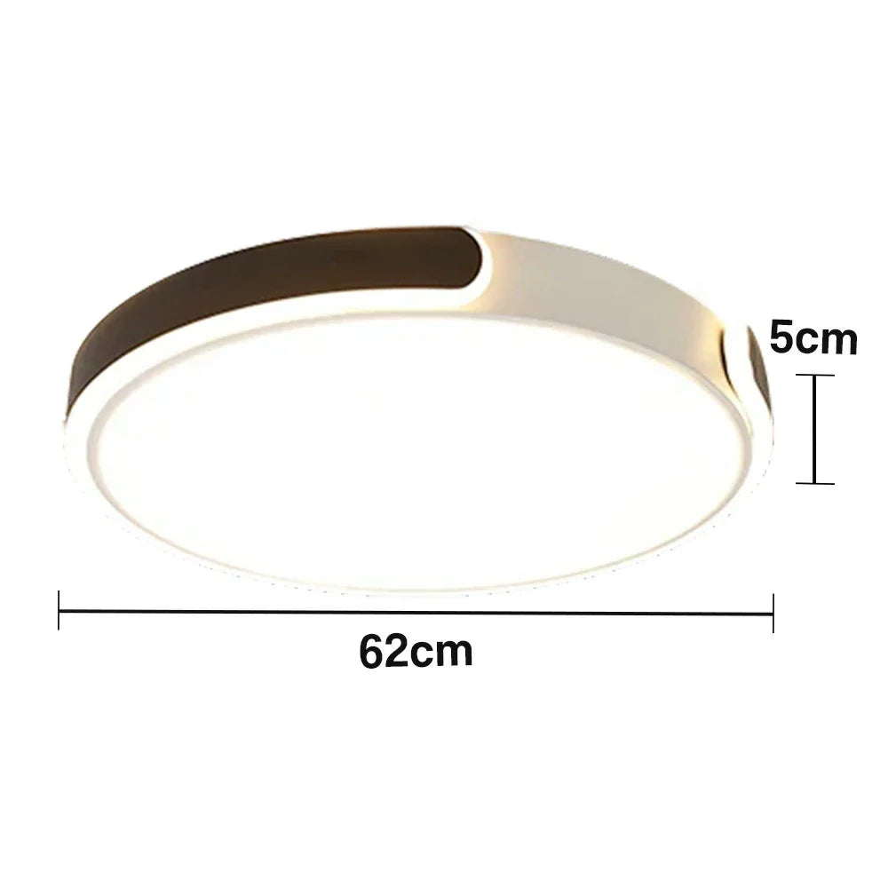 LIVARA 32/52/62cm LED Ceiling Light Three-Color Dimmable 28W/48W/58W Modern Round Flush Mount Lamp Eye-Protective & Minimalist Design - Black