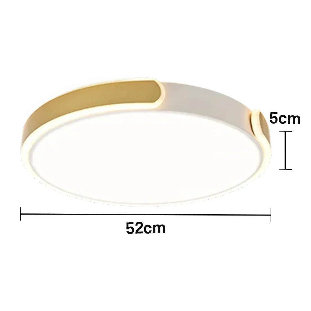 LIVARA 32/52/62cm LED Ceiling Light Three-Color Dimmable 28W/48W/58W Modern Round Flush Mount Lamp Eye-Protective & Minimalist Design - Gold