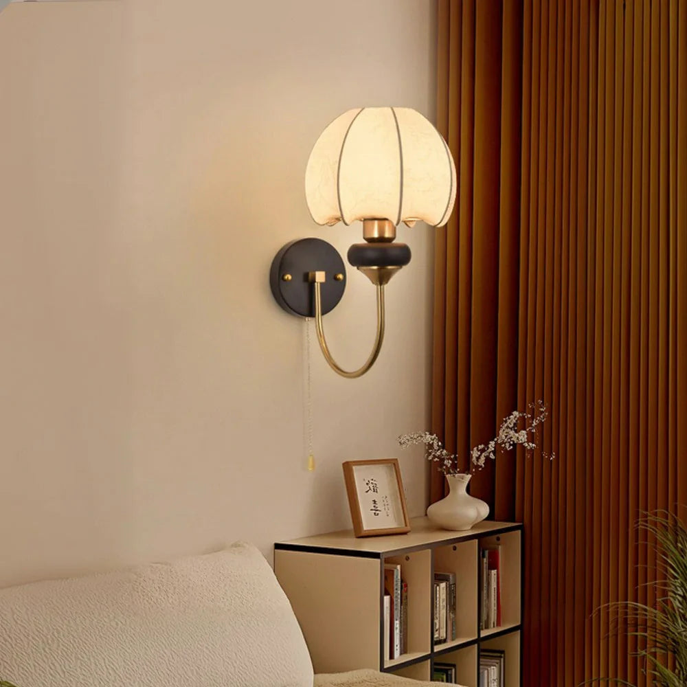 LIVARA 12W Light Decorative Shade Fabric Design Bean Magic Modern Dimmable Three-Color Lamp Wall LED