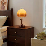 LIVARA 5W 24cm - Light Desk Decorative Shade Glass Modern Finish Brass & Walnut Solid Dimmable Three-Color Lamp Table LED
