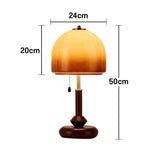 LIVARA 5W 24cm - Light Desk Decorative Shade Glass Modern Finish Brass & Walnut Solid Dimmable Three-Color Lamp Table LED
