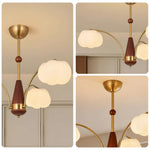 LIVARA 27W Design Wood & Iron Modern Lamp Ceiling Dimmable Three-Color Light Pendant LED 3-Head Cloud Cotton