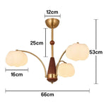 LIVARA 27W Design Wood & Iron Modern Lamp Ceiling Dimmable Three-Color Light Pendant LED 3-Head Cloud Cotton