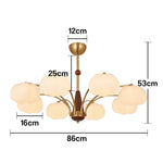 LIVARA 72W Design Wood & Iron Modern Lamp Ceiling Dimmable Three-Color Light Pendant LED 8-Head Cloud Cotton
