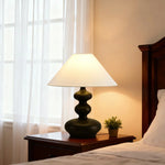 LIVARA 5W - Base Wood Solid & Shade Fabric Martin with Light Eye-Protection Dimmable Three-Color Lamp Table 39cm Black