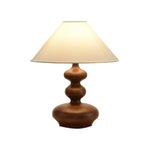 LIVARA 5W Walnut - Base Wood Solid & Shade Fabric Martin with Light Eye-Protection Dimmable Three-Color Lamp Table 39cm